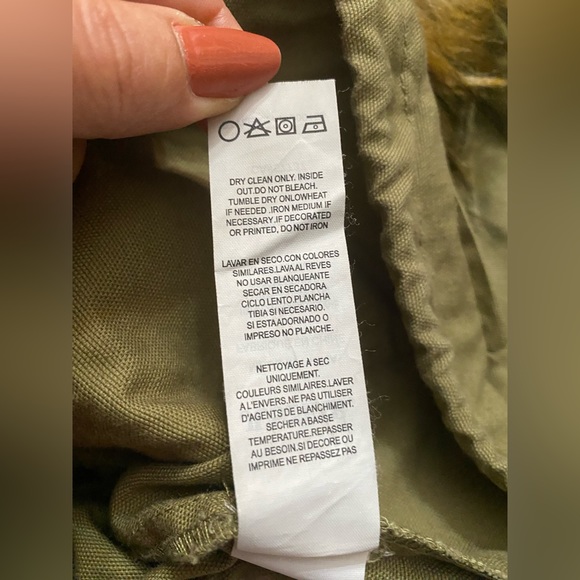 JustFab Utility Jacket With Faux Fur Collar Women’s size Large - Picture 11 of 16